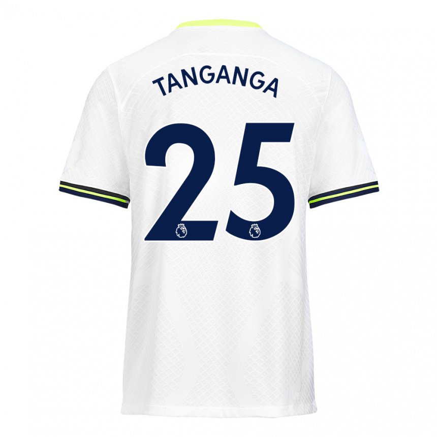 Enfant Maillot Japhet Tanganga #25 Blanc Vert Tenues Domicile 2022/23 T-shirt Belgique