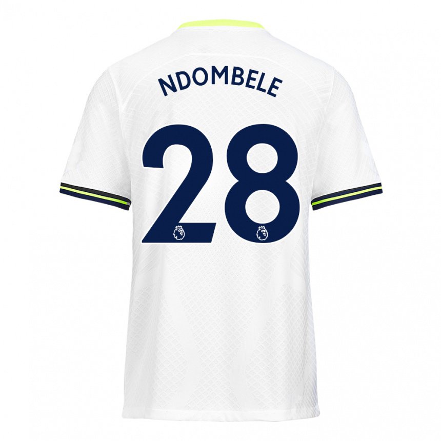 Enfant Maillot Tanguy Ndombélé #28 Blanc Vert Tenues Domicile 2022/23 T-shirt Belgique