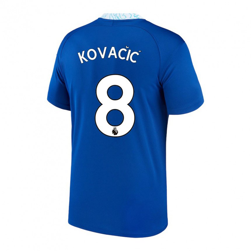 Enfant Maillot Mateo Kovacic #8 Bleu Foncé Tenues Domicile 2022/23 T-shirt Belgique