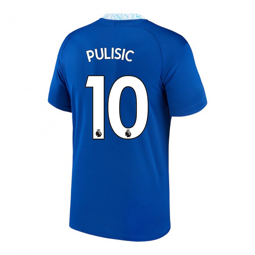Enfant Maillot Christian Pulisic #10 Bleu Foncé Tenues Domicile 2022/23 T-shirt Belgique