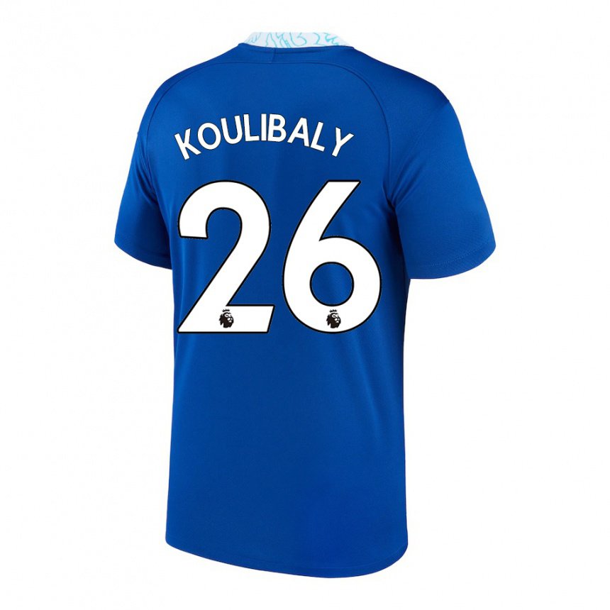Enfant Maillot Kalidou Koulibaly #26 Bleu Foncé Tenues Domicile 2022/23 T-shirt Belgique