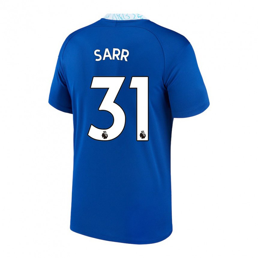 Enfant Maillot Malang Sarr #31 Bleu Foncé Tenues Domicile 2022/23 T-shirt Belgique