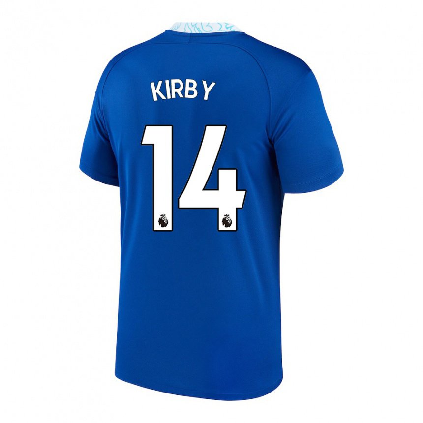 Enfant Maillot Fran Kirby #14 Bleu Foncé Tenues Domicile 2022/23 T-shirt Belgique