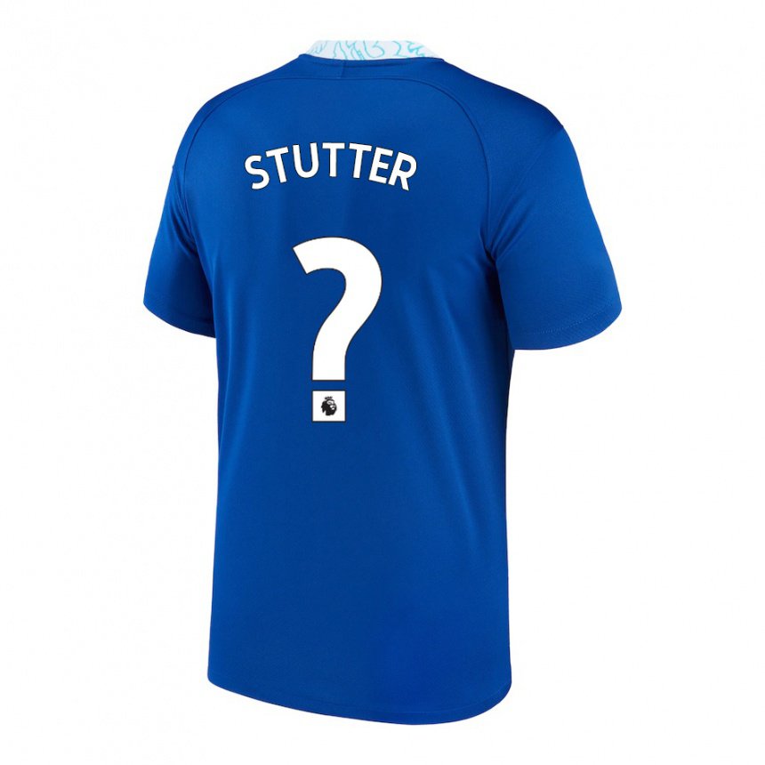 Enfant Maillot Ronnie Stutter #0 Bleu Foncé Tenues Domicile 2022/23 T-shirt Belgique