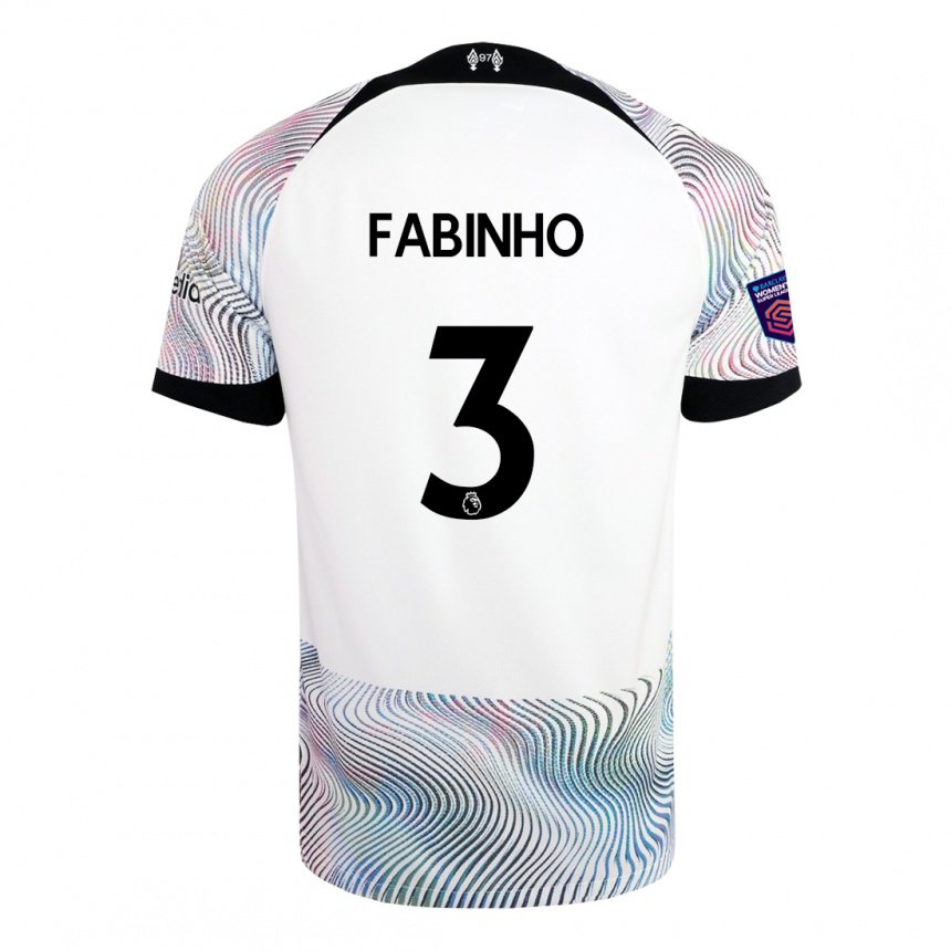 Enfant Maillot Fabinho #3 Blanc Coloré Tenues Extérieur 2022/23 T-shirt Belgique