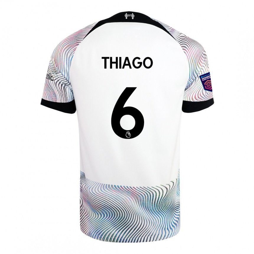 Enfant Maillot Thiago #6 Blanc Coloré Tenues Extérieur 2022/23 T-shirt Belgique