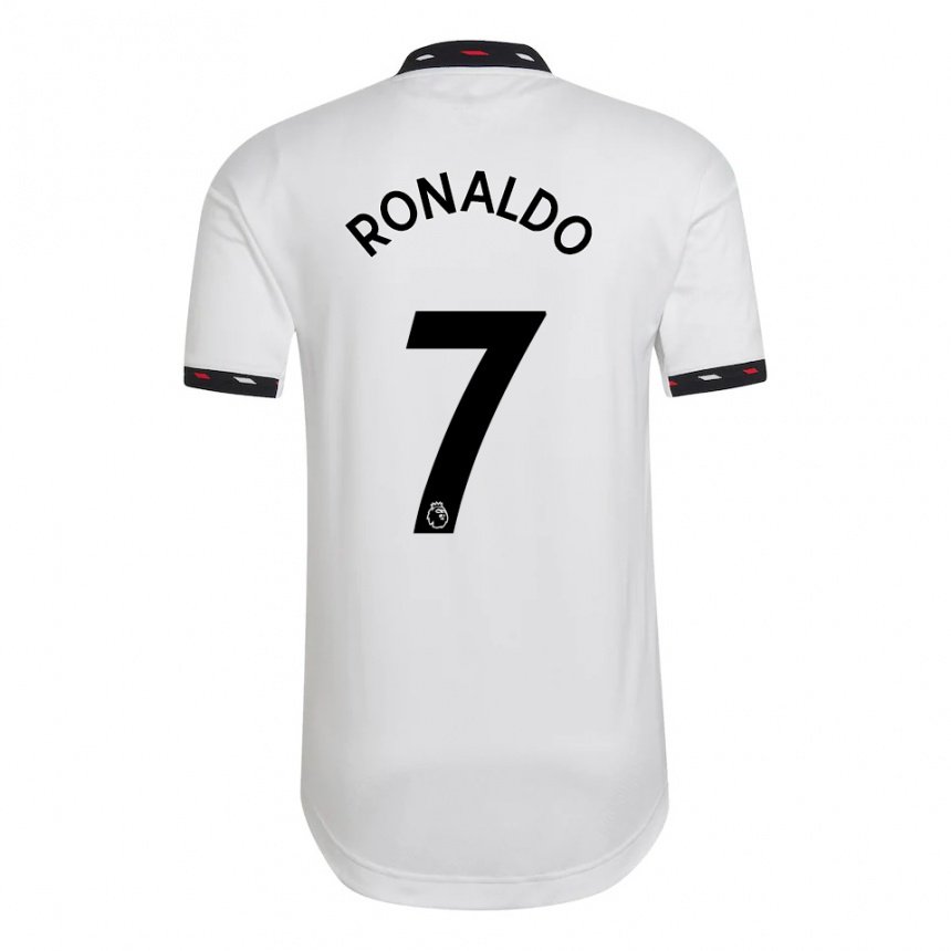 Enfant Maillot Cristiano Ronaldo #7 Blanc Tenues Extérieur 2022/23 T-shirt Belgique