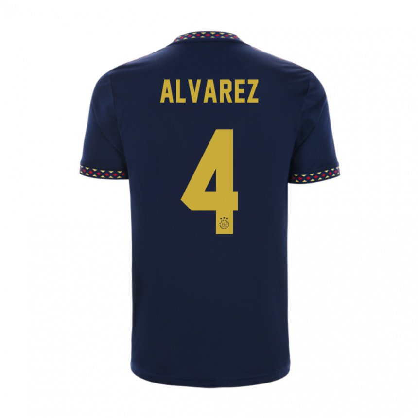 Enfant Maillot Edson Alvarez #4 Bleu Foncé Tenues Extérieur 2022/23 T-shirt Belgique