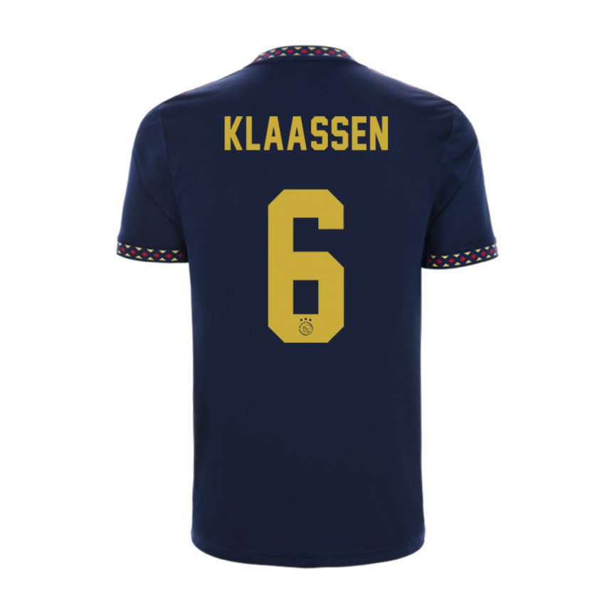 Enfant Maillot Davy Klaassen #6 Bleu Foncé Tenues Extérieur 2022/23 T-shirt Belgique