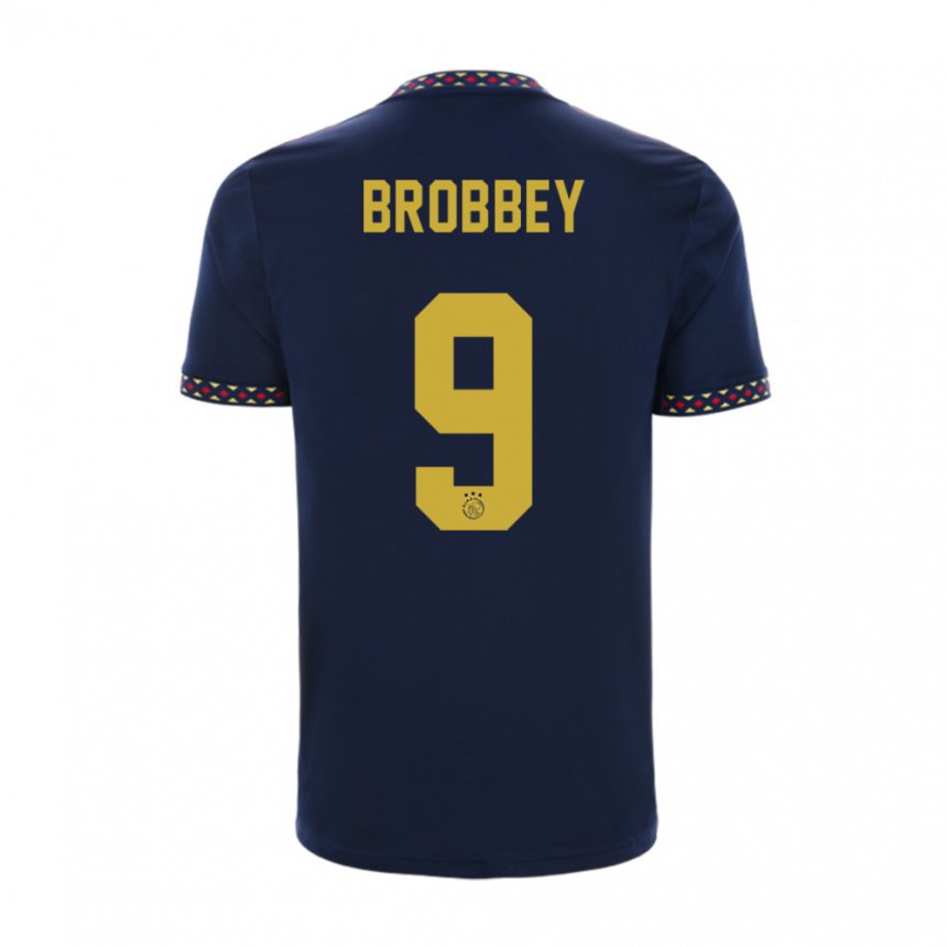 Enfant Maillot Brian Brobbey #9 Bleu Foncé Tenues Extérieur 2022/23 T-shirt Belgique