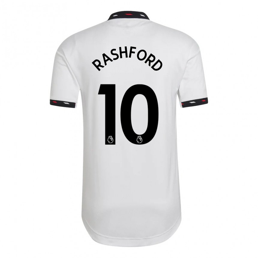 Kinder Marcus Rashford #10 Weiß Auswärtstrikot Trikot 2022/23 T-shirt Belgien