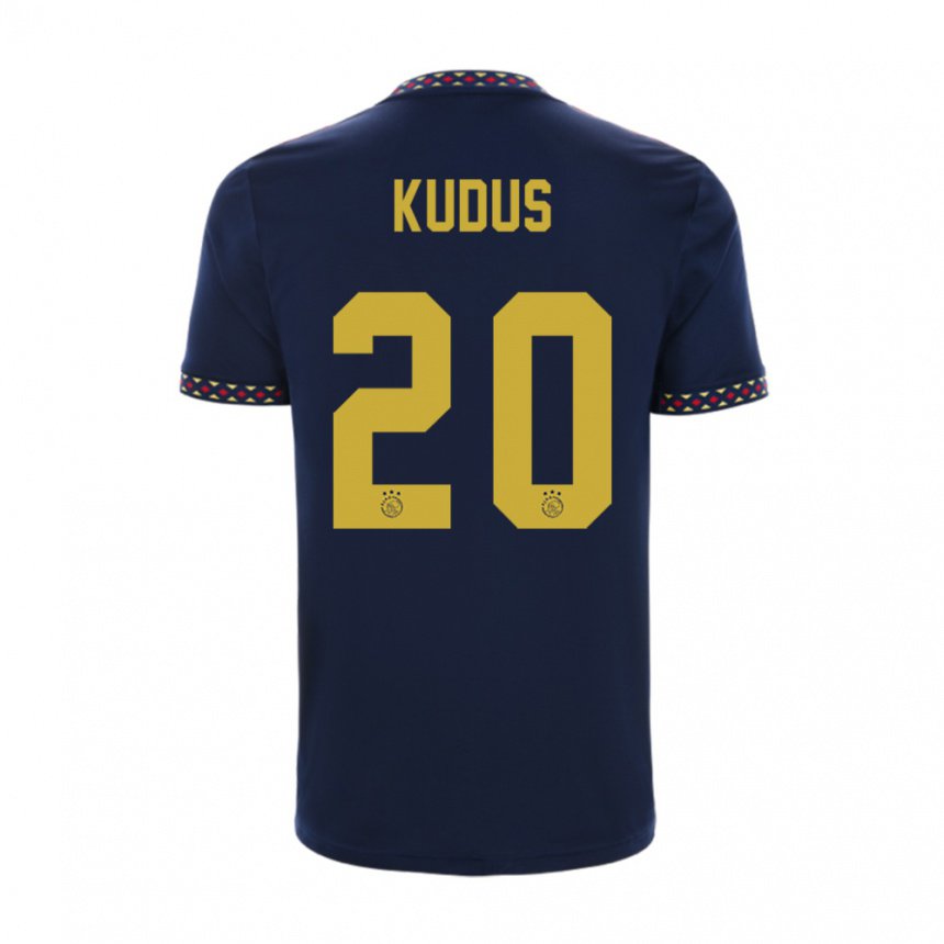 Enfant Maillot Mohammed Kudus #20 Bleu Foncé Tenues Extérieur 2022/23 T-shirt Belgique