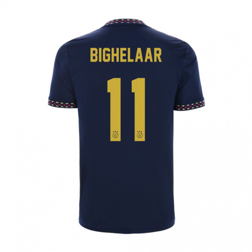 Enfant Maillot Marjolijn Van Den Bighelaar #11 Bleu Foncé Tenues Extérieur 2022/23 T-shirt Belgique