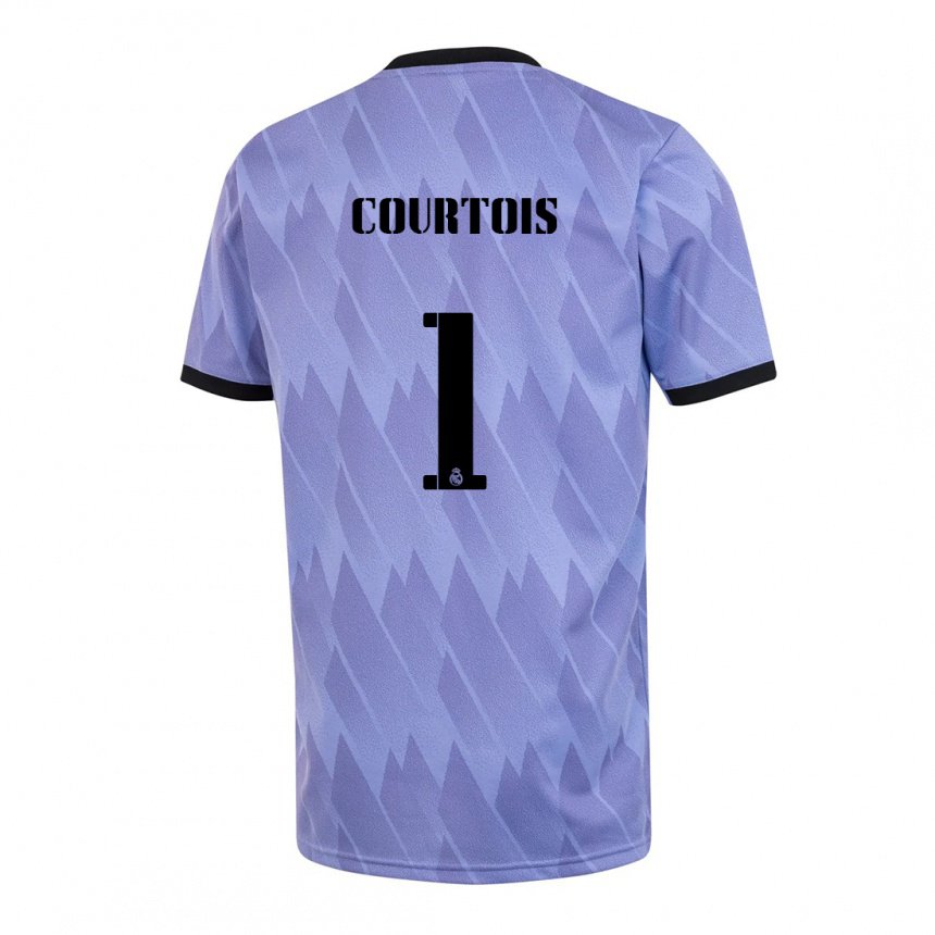 Enfant Maillot Thibaut Courtois #1 Violet Noir Tenues Extérieur 2022/23 T-shirt Belgique