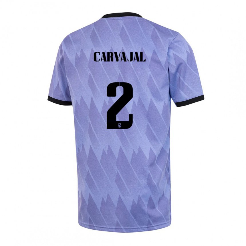 Kinder Daniel Carvajal #2 Lila Schwarz Auswärtstrikot Trikot 2022/23 T-shirt Belgien