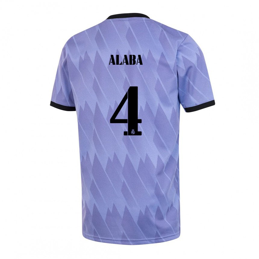 Kinder David Alaba #4 Lila Schwarz Auswärtstrikot Trikot 2022/23 T-shirt Belgien