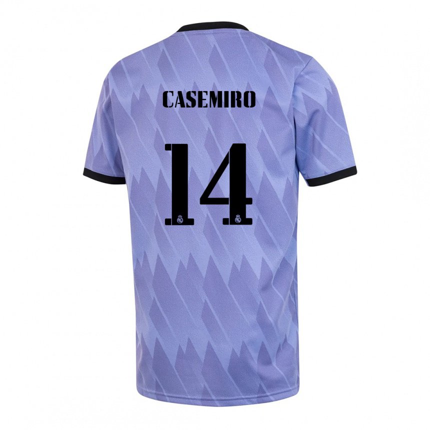 Enfant Maillot Casemiro #14 Violet Noir Tenues Extérieur 2022/23 T-shirt Belgique