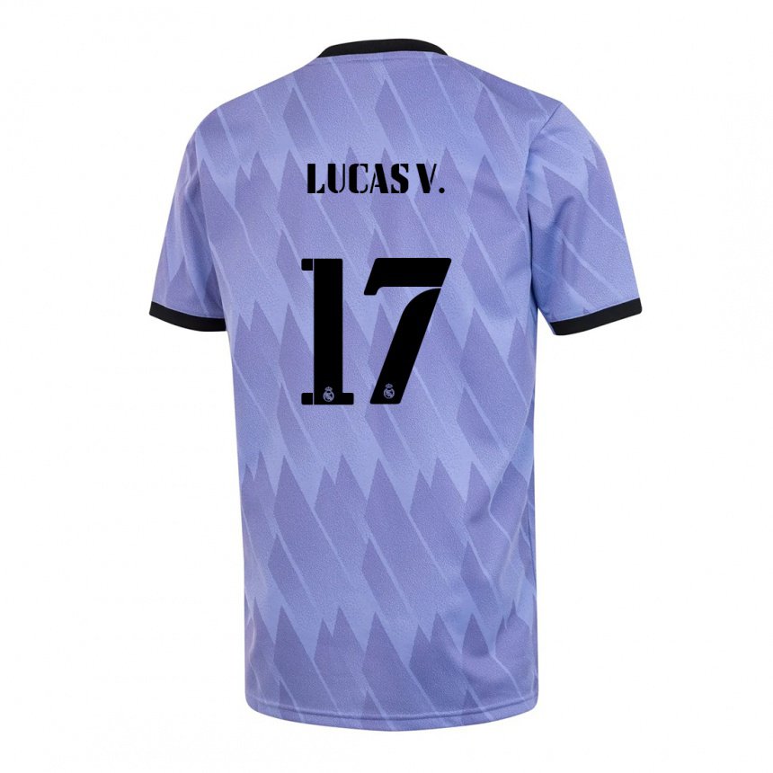 Enfant Maillot Lucas Vazquez #17 Violet Noir Tenues Extérieur 2022/23 T-shirt Belgique