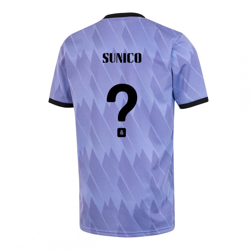 Kinder Guillermo Sunico #0 Lila Schwarz Auswärtstrikot Trikot 2022/23 T-shirt Belgien