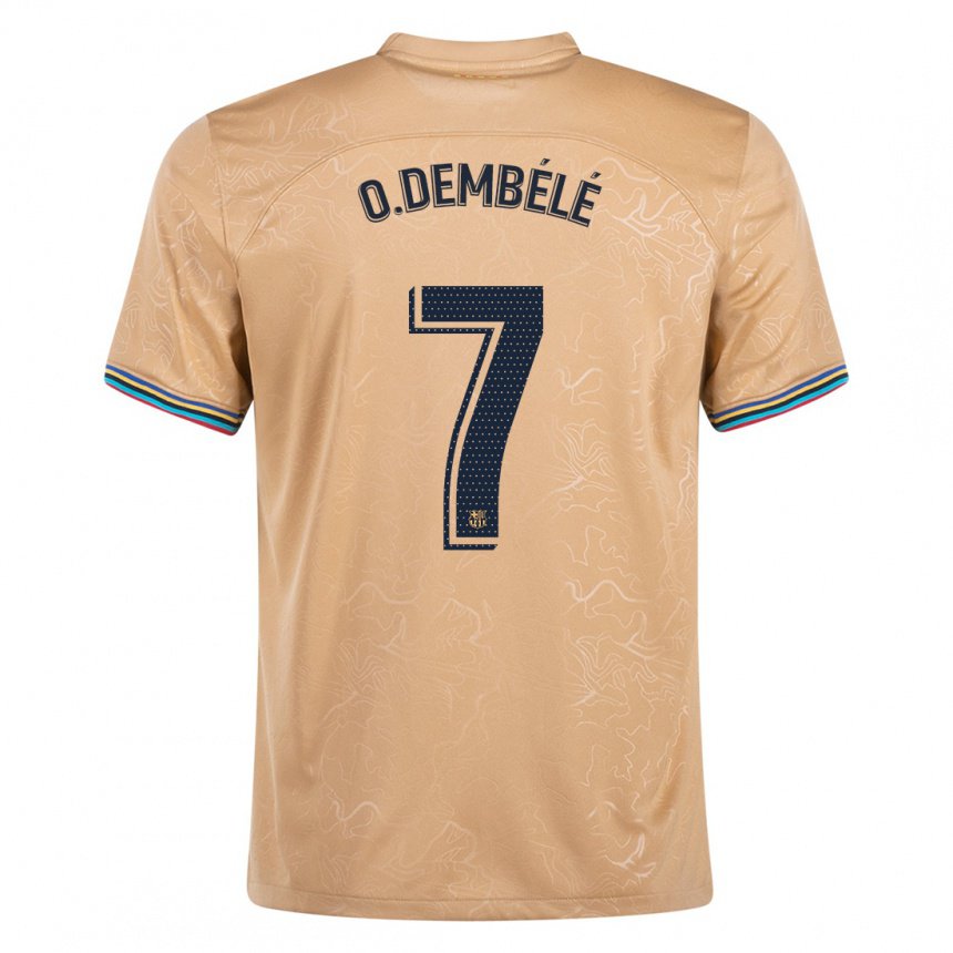 Kinder Ousmane Dembele #7 Gold Auswärtstrikot Trikot 2022/23 T-shirt Belgien