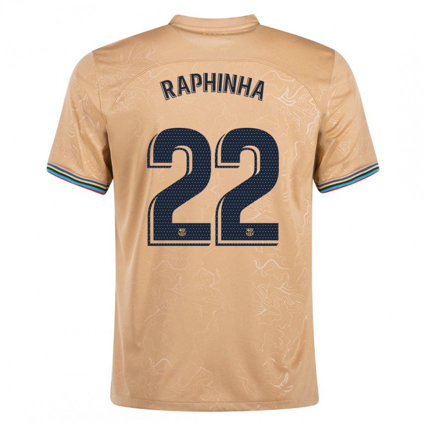 Kinder Raphinha #22 Gold Auswärtstrikot Trikot 2022/23 T-shirt Belgien