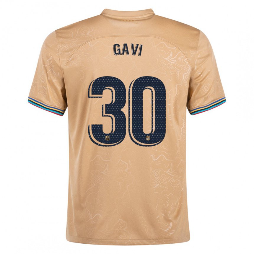 Enfant Maillot Gavi #30 Or Tenues Extérieur 2022/23 T-shirt Belgique