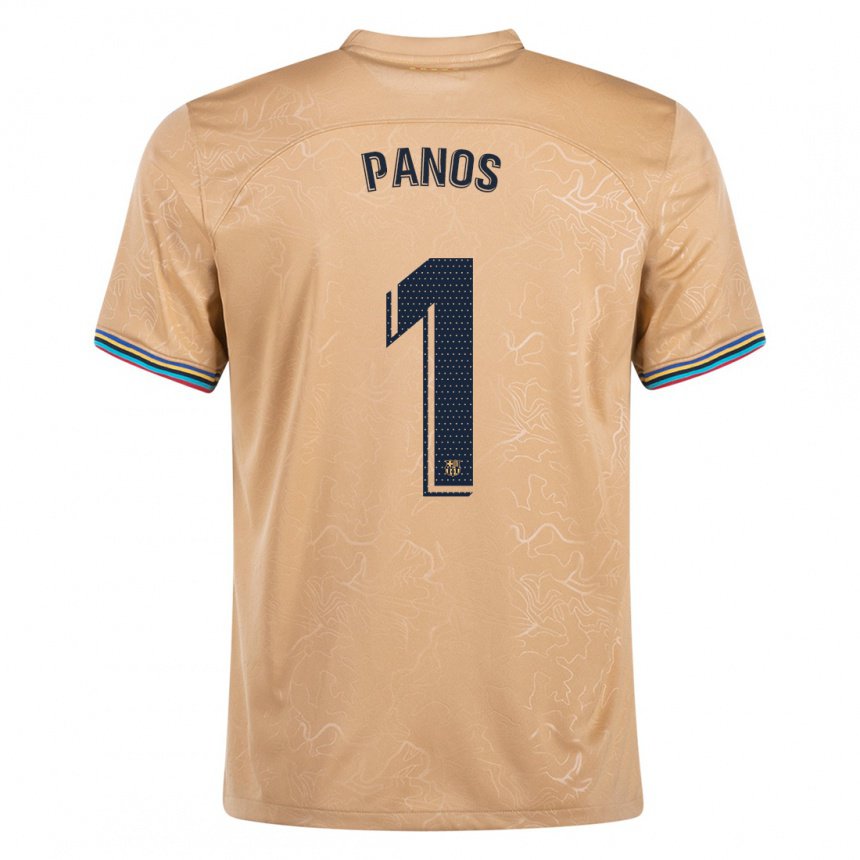 Kinder Sandra Panos #1 Gold Auswärtstrikot Trikot 2022/23 T-shirt Belgien