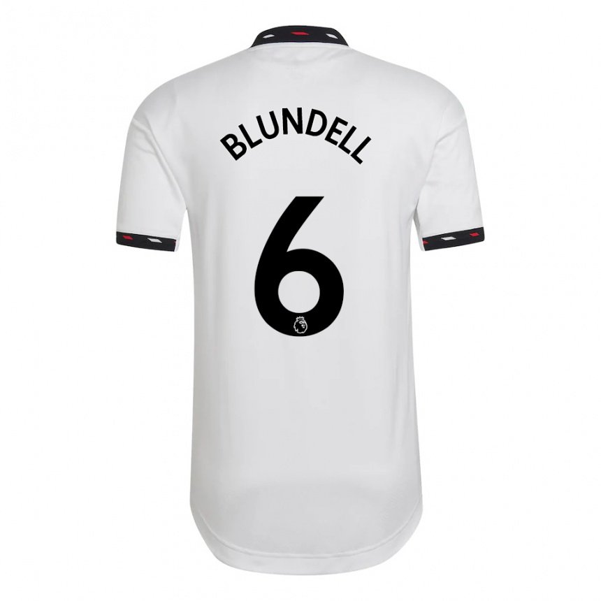 Enfant Maillot Hannah Blundell #6 Blanc Tenues Extérieur 2022/23 T-shirt Belgique