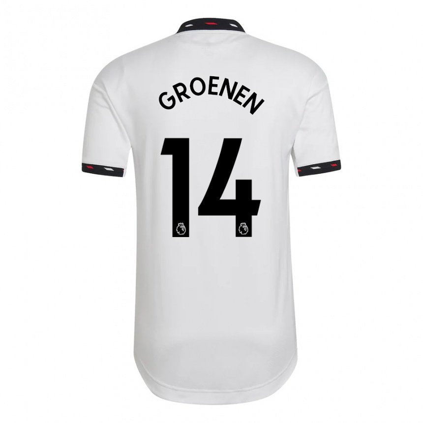 Enfant Maillot Jackie Groenen #14 Blanc Tenues Extérieur 2022/23 T-shirt Belgique