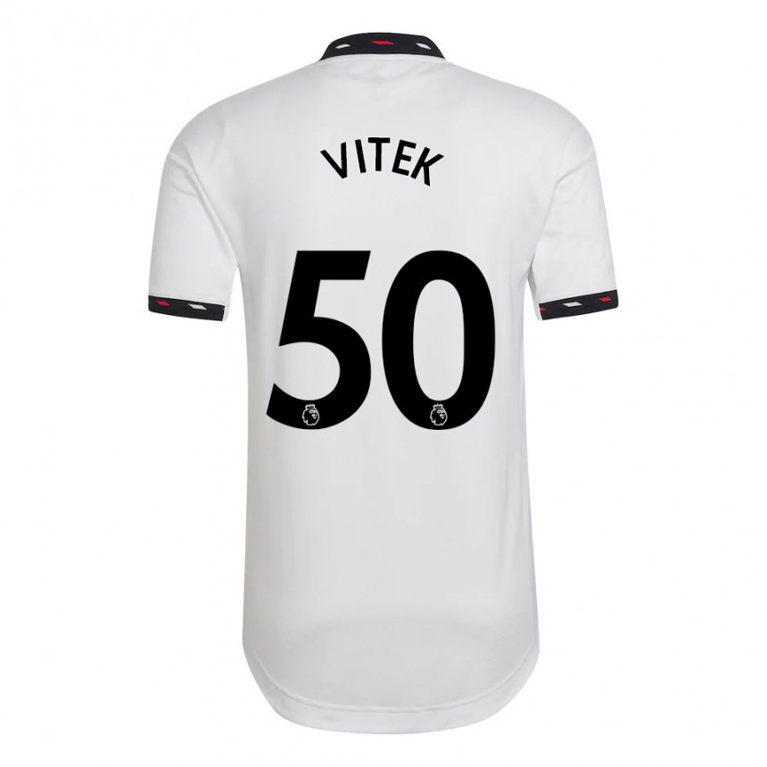 Kinder Radek Vitek #50 Weiß Auswärtstrikot Trikot 2022/23 T-shirt Belgien