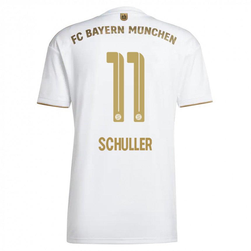 Kinder Lea Schuller #11 Weißes Gold Auswärtstrikot Trikot 2022/23 T-shirt Belgien
