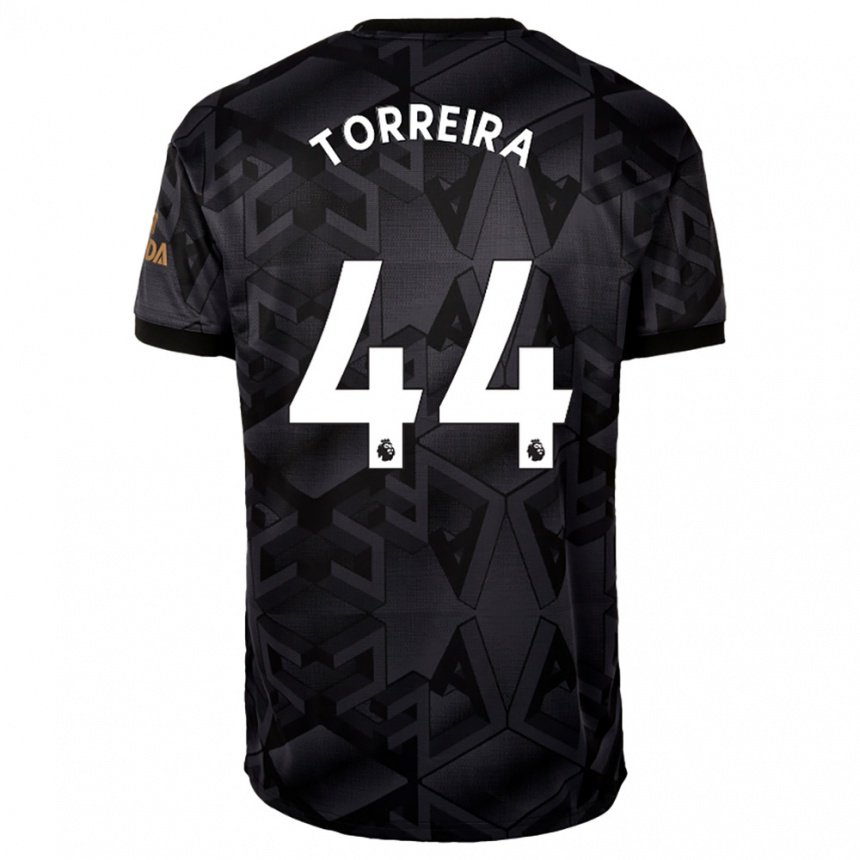 Enfant Maillot Lucas Torreira #44 Gris Noir Tenues Extérieur 2022/23 T-shirt Belgique