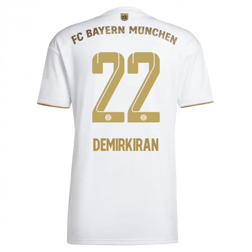Kinder Ediz Demirkiran #22 Weißes Gold Auswärtstrikot Trikot 2022/23 T-shirt Belgien