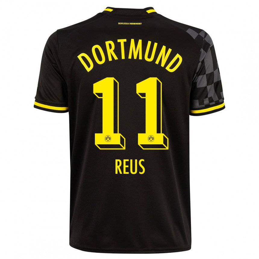 Kinder Marco Reus #11 Schwarz Auswärtstrikot Trikot 2022/23 T-shirt Belgien