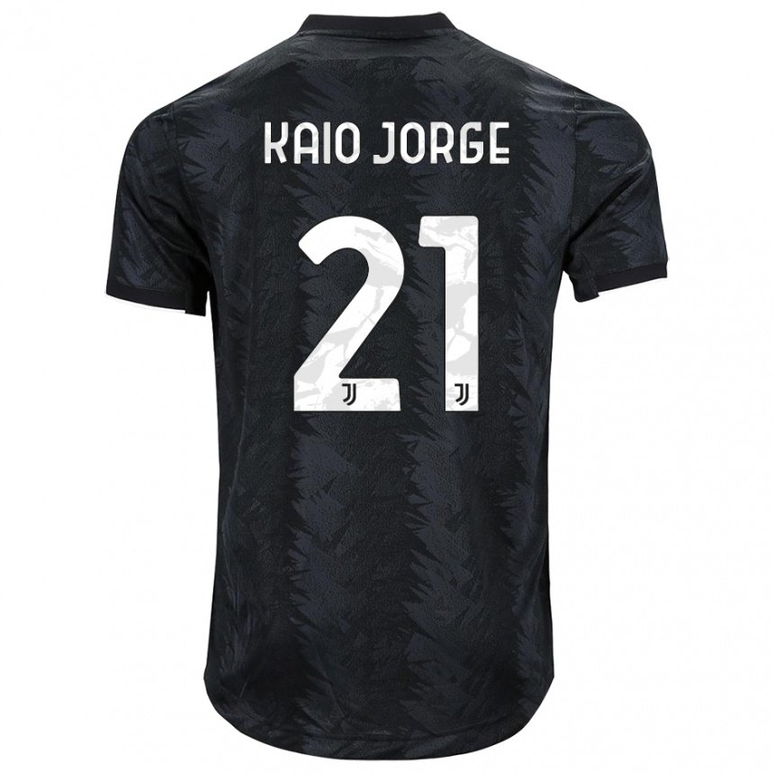 Kinder Kaio Jorge #21 Dunkles Schwarz Auswärtstrikot Trikot 2022/23 T-shirt Belgien