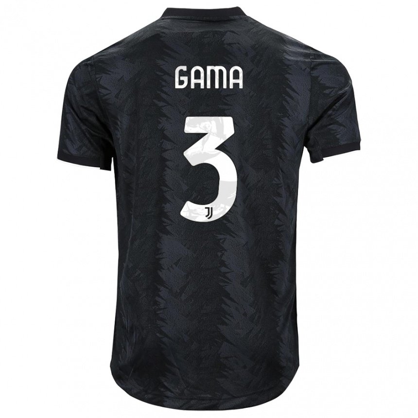 Kinder Sara Gama #3 Dunkles Schwarz Auswärtstrikot Trikot 2022/23 T-shirt Belgien