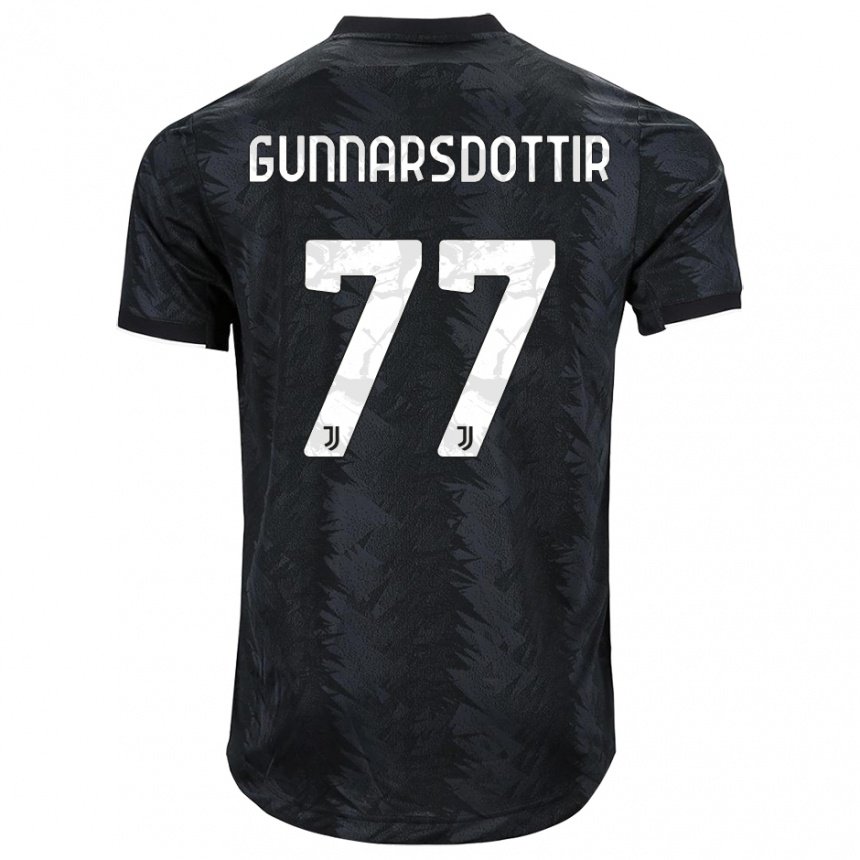 Enfant Maillot Sara Bjork Gunnarsdottir #77 Noir Foncé Tenues Extérieur 2022/23 T-shirt Belgique