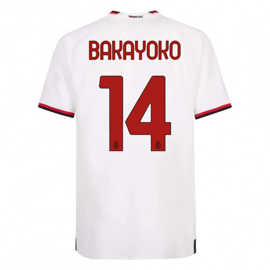 Enfant Maillot Tiemoue Bakayoko #14 Blanc Rouge Tenues Extérieur 2022/23 T-shirt Belgique