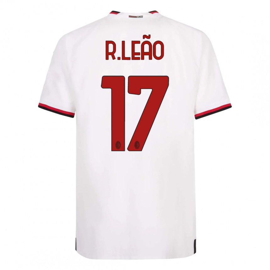 Enfant Maillot Rafael Leao #17 Blanc Rouge Tenues Extérieur 2022/23 T-shirt Belgique