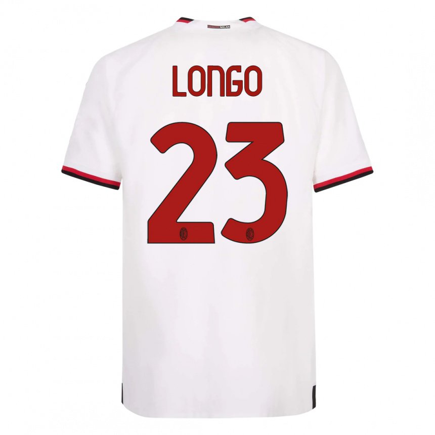 Kinder Miriam Longo #23 Weiß Rot Auswärtstrikot Trikot 2022/23 T-shirt Belgien