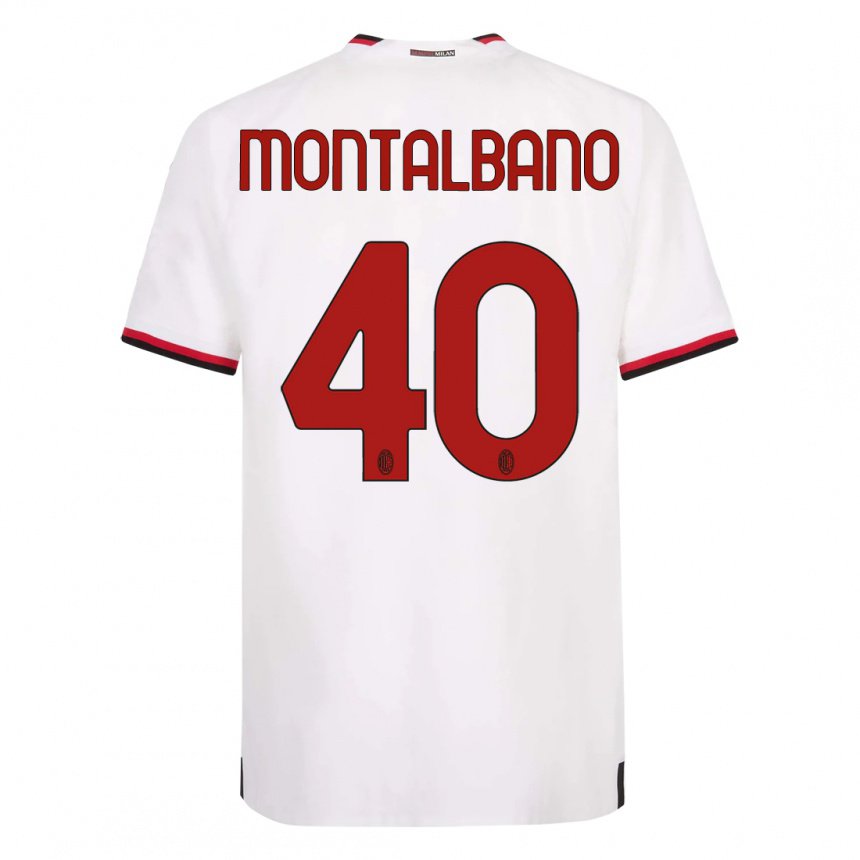 Kinder Nicolo Montalbano #40 Weiß Rot Auswärtstrikot Trikot 2022/23 T-shirt Belgien