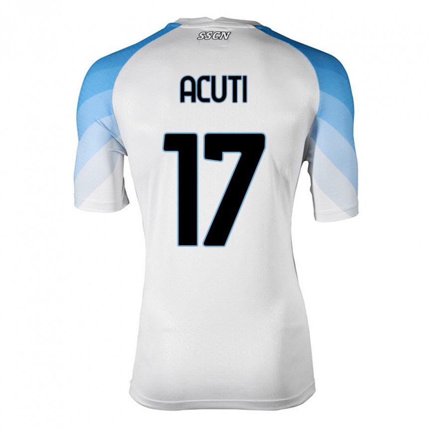 Enfant Maillot Arianna Acuti #17 Blanc Bleu Ciel Tenues Extérieur 2022/23 T-shirt Belgique
