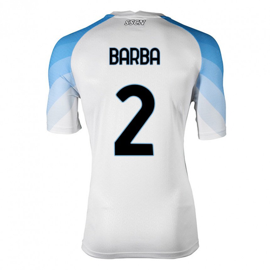 Kinder Benedetto Barba #2 Weiß Himmelblau Auswärtstrikot Trikot 2022/23 T-shirt Belgien