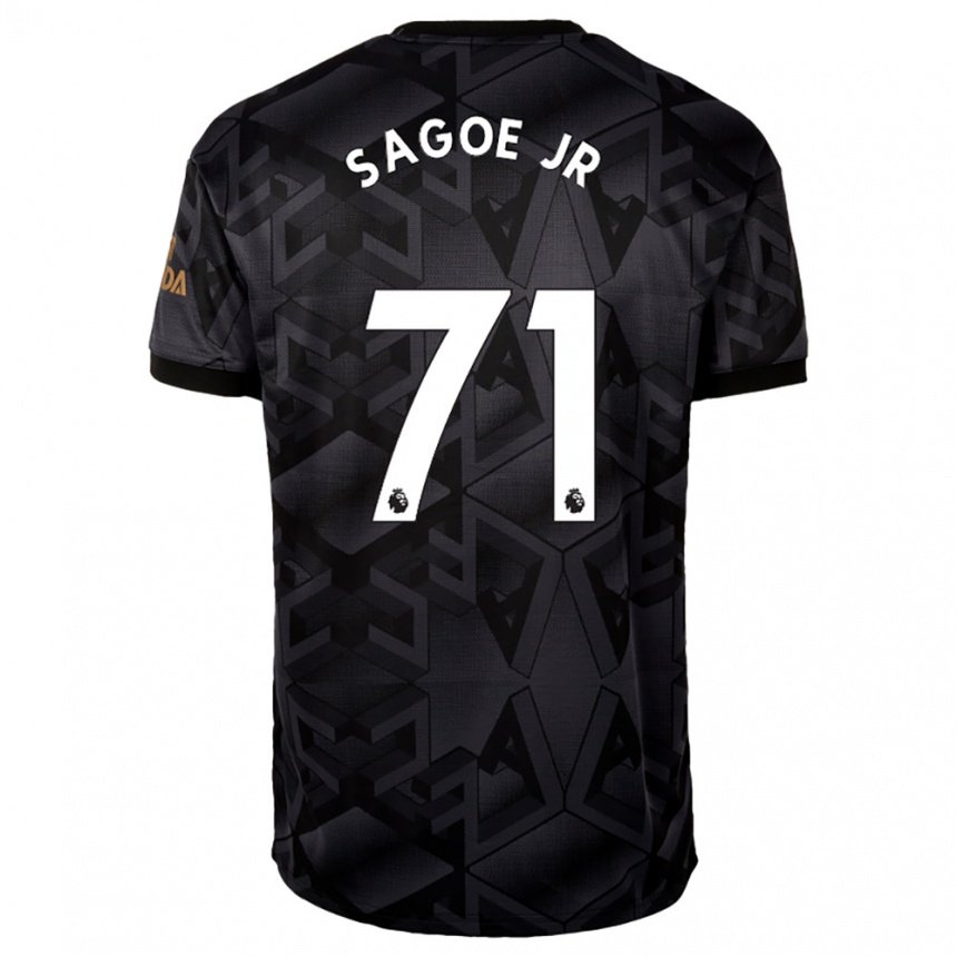 Kinder Charles Sagoe Jr #71 Schwarz Grau Auswärtstrikot Trikot 2022/23 T-shirt Belgien