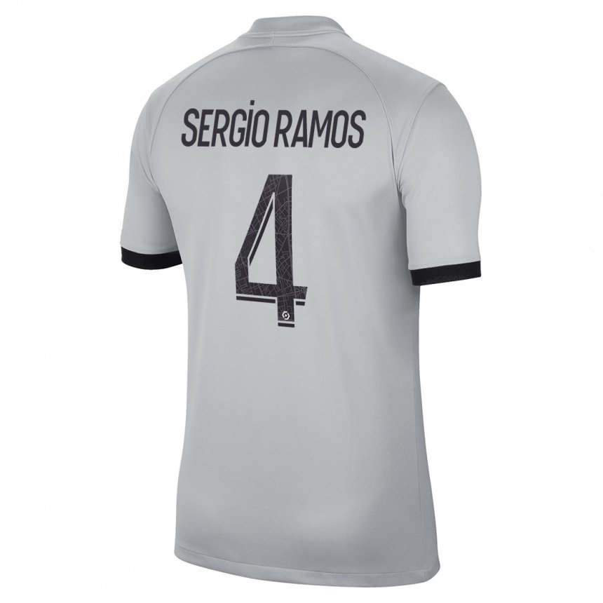 Kinder Sergio Ramos #4 Grau Auswärtstrikot Trikot 2022/23 T-shirt Belgien