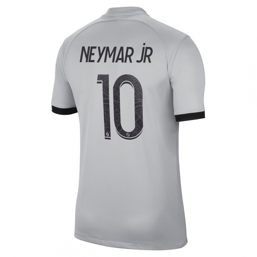 Enfant Maillot Neymar #10 Gris Tenues Extérieur 2022/23 T-shirt Belgique