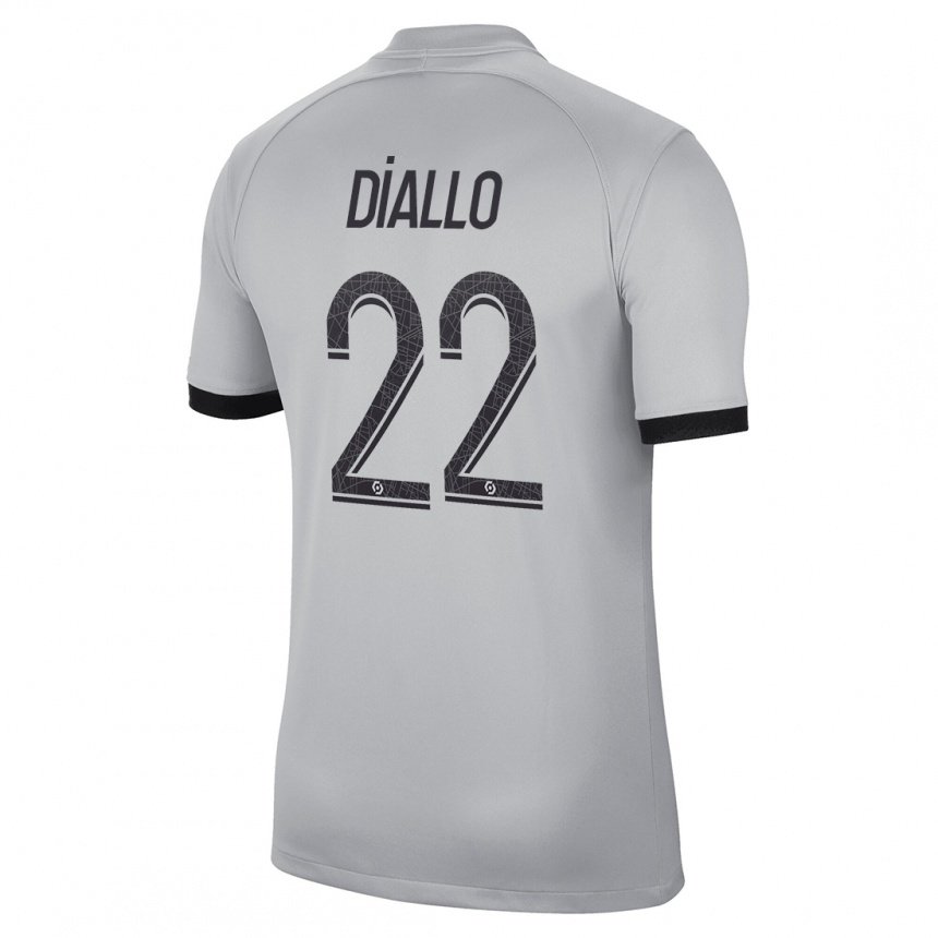 Enfant Maillot Abdou Diallo #22 Gris Tenues Extérieur 2022/23 T-shirt Belgique