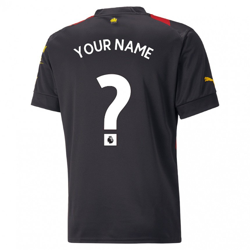 Kinder Ihren Namen #0 Schwarz Rot Auswärtstrikot Trikot 2022/23 T-shirt Belgien