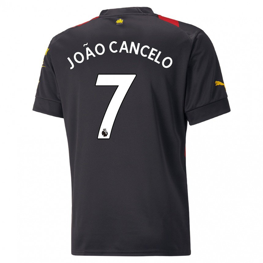 Kinder Joao Cancelo #7 Schwarz Rot Auswärtstrikot Trikot 2022/23 T-shirt Belgien
