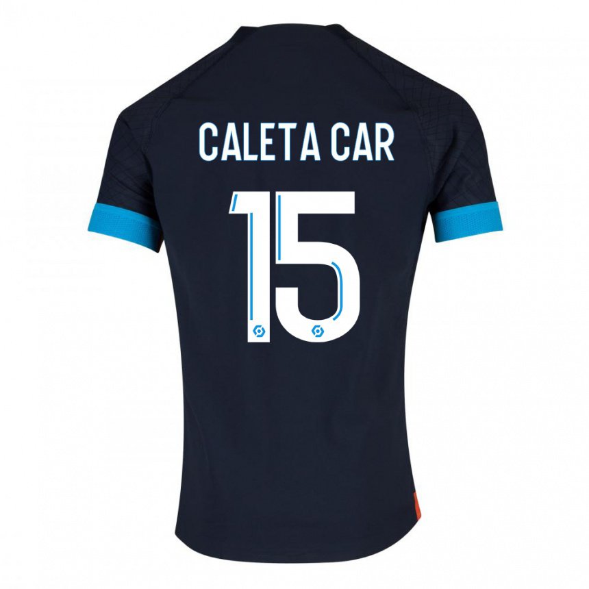 Kinder Duje Caleta-car #15 Schwarz Olympia Auswärtstrikot Trikot 2022/23 T-shirt Belgien